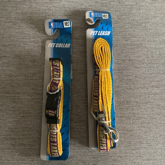 Pets First LA Lakers Dog Collar and Leash - Picture 3 of 14